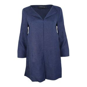 Strenesse NWT Navy Linen 3/4 Sleeve Tunic